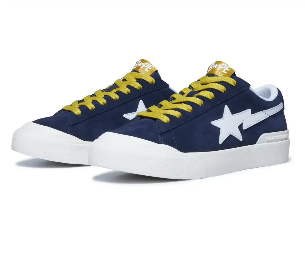 BAPE MAD STA Suede Low Top Navy Blue Sneakers