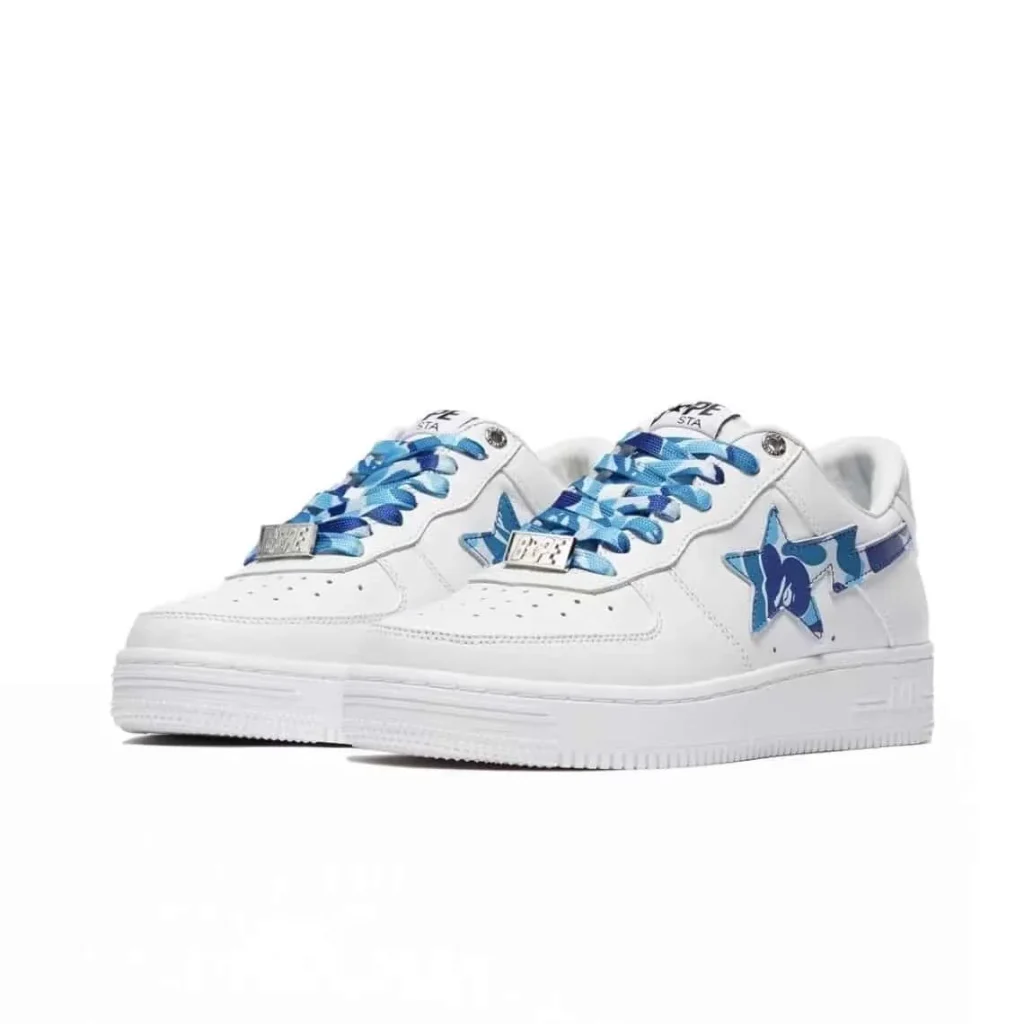 BAPE X Hajime Sorayama SK8 White Blue Sneakers